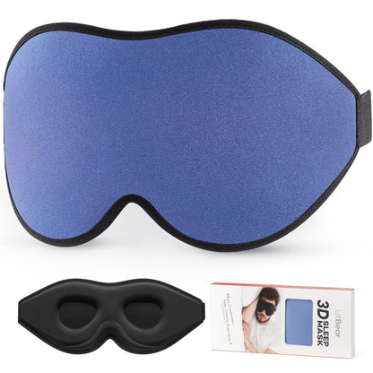 LitBear Sleep Mask for Side Sleeper Women Men, Eye Mask for Sleeping Light Blocking, 3D Contoured Cup Sleeping Mask, Soft Breathable Sleep Eye Mask with Adjustable Elastic Strap for Travel