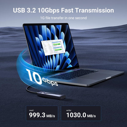 UGREEN M.2 NVMe SSD Enclosure, Tool-Free NVMe Enclosure, 10Gbps M2 SSD Caddy with USB 3.2 Gen2 Supports M and B&M Keys and Size in 2230/2242 /2260/2280 SSDs