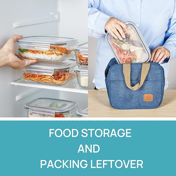 Vtopmart 5 Pack 35oz Glass Food Storage Containers