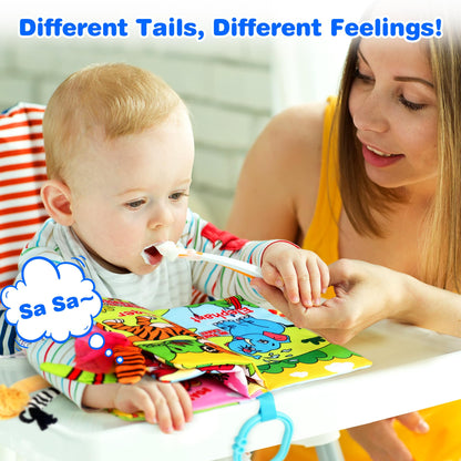 Helsort 2PCS Crinkle Cloth Books - High Contrast Sensory Toys Touch Feel Book for Tummy Time, Infant Travel Essentials Forest Ocean Themes, and Newborn Development Toys 0-18 Months