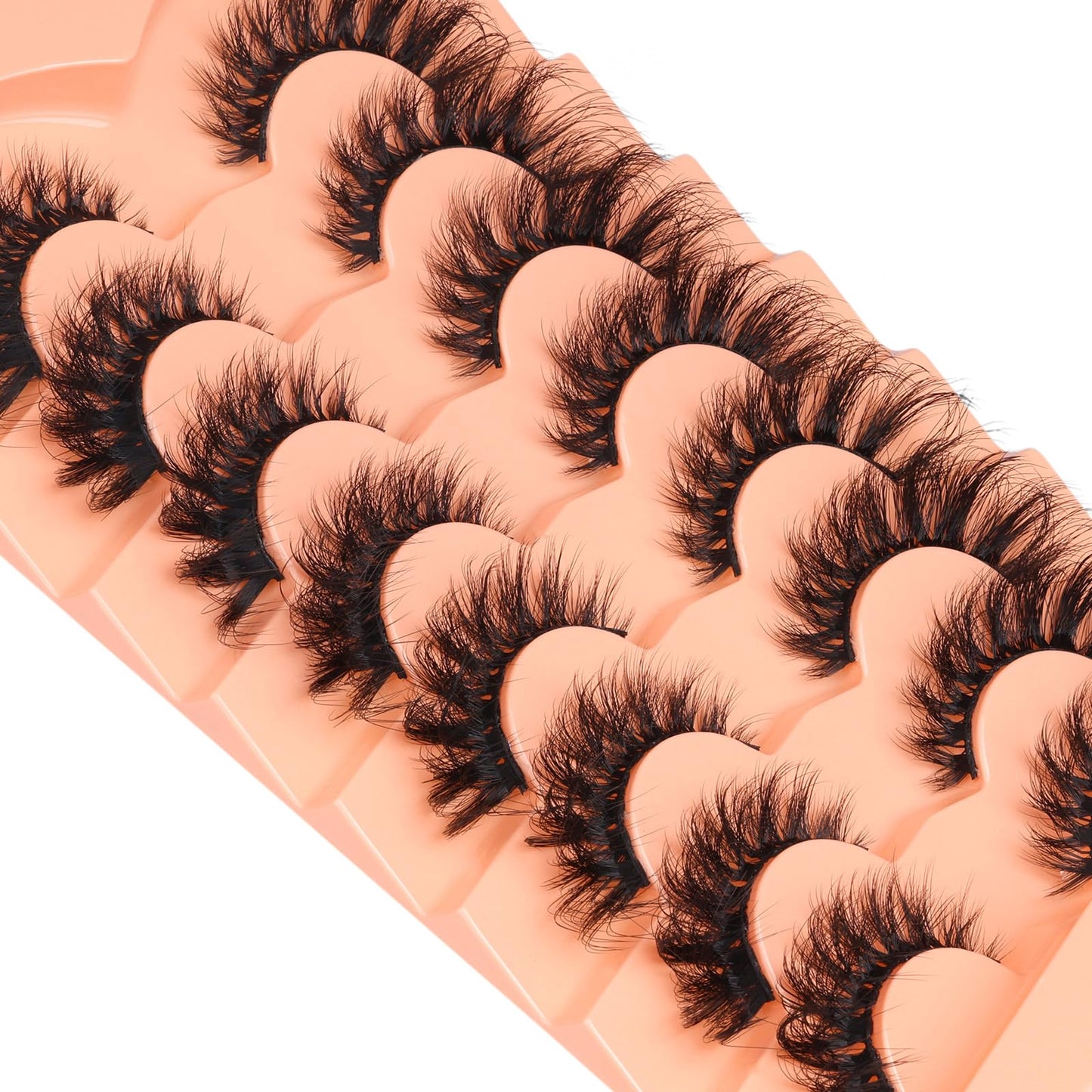 Mink Lashes Cat Eye Lashes Volume Fox Eye False Eyelashes Lashes Natural 6D D-Curly Volume Fake Eyelashes Soft Handmade Lashes that Look Like Extensions Lashes Pack