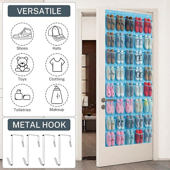 40-Pocket Over the Door Shoe Organizer