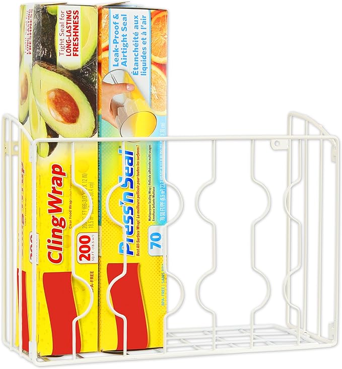 SIMPLE HOUSEWARE Wall Door Mount Kitchen Wrap Organizer Rack