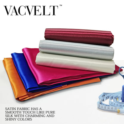 VACVELT Charmeuse Satin Fabric by The Yard, 60 Inch Wide Black Satin Fabric Shiny & Soft Cloth Fabric, Silky Satin Fabric for Bridal Dress, Wedding Decorations, Crafts, Sewing, Draping (5 Yards)