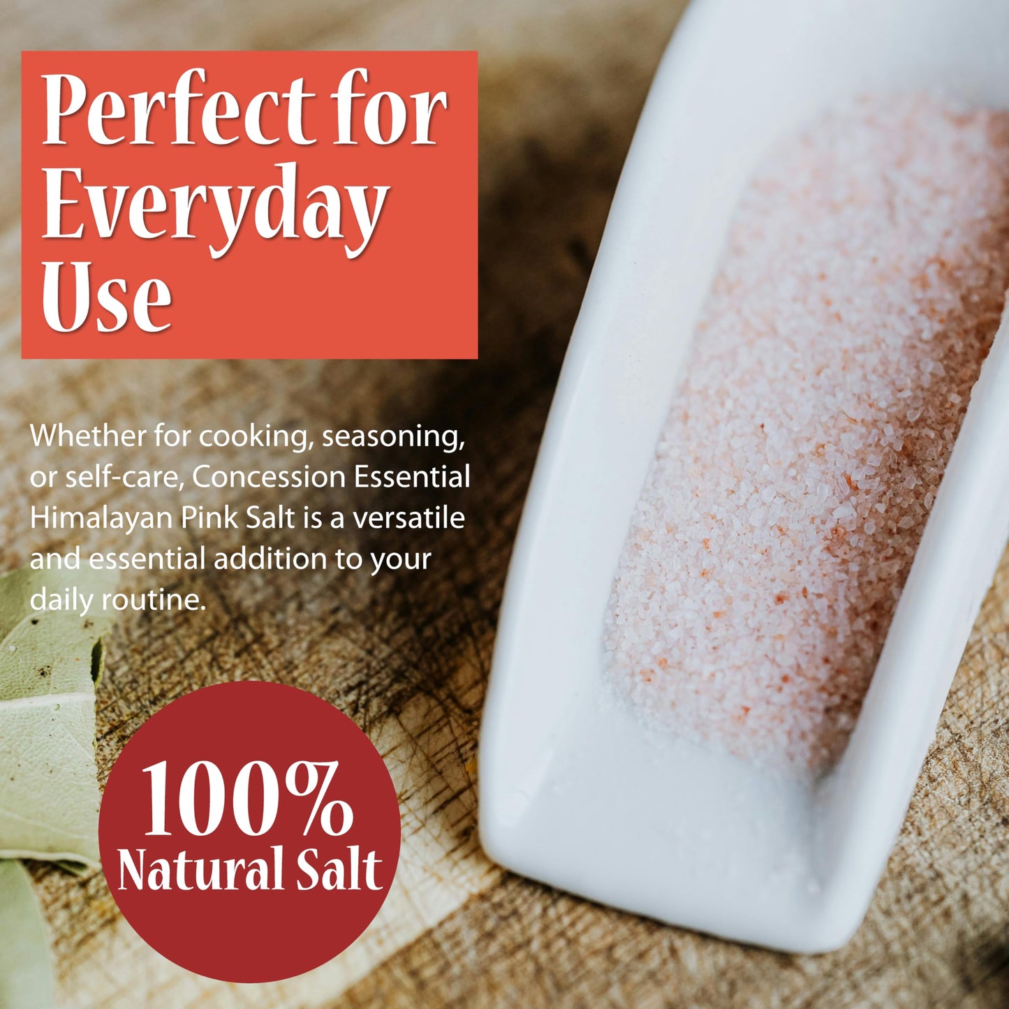 Concession Essentials- Himalayan Fine Grain Pink Salt (1lb) Includes a 3" Wooden Scoop