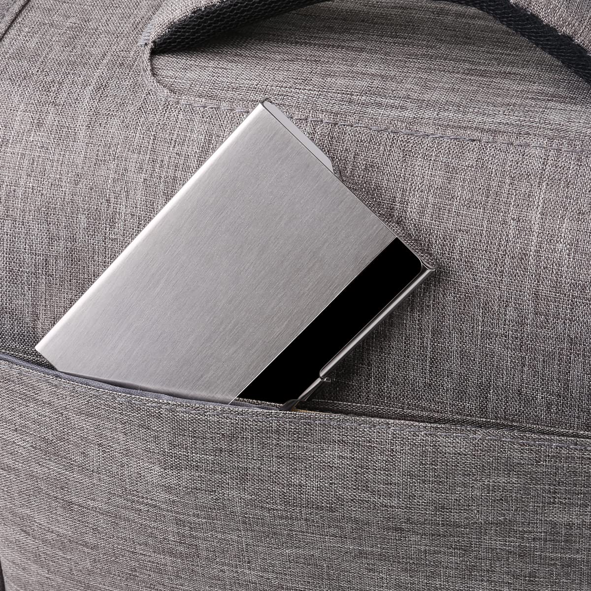 DMFLY Business Card Holder, Slim Business Card Case for Men & Women, Pocket Metal Card Case, Professional Stainless Steel Business Card Holders, Buckle Style Shut, 1PCS Rose Gold and 1PCS Silver