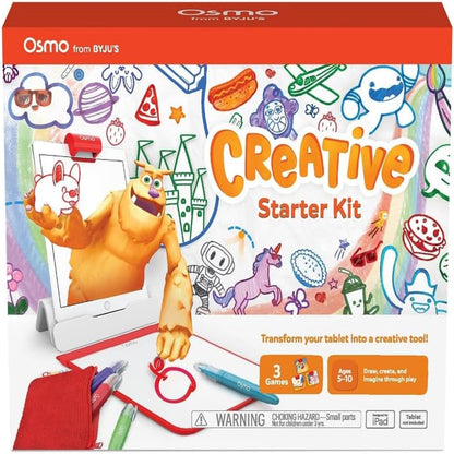 Osmo - Creative Starter Kit for iPad - 3 Educational Learning Games - Creative Drawing & Problem Solving/Early Physics - STEM Toy Gifts for Kid, Boy & Girl - Ages 5-10 (Osmo Base Included)