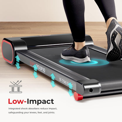 Sunny Health & Fitness Smart Slim Under Desk Walking Treadpad with Remote Control, LCD Display, Improved Safety, Energy-Efficient Design, and Exclusive SunnyFit App - SF-T7945SMART