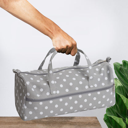 Hobbygift MR4698_ Value: Knitting Bag: Grey Spot, Cotton Blend, 15 x 42 x 17.5 cm
