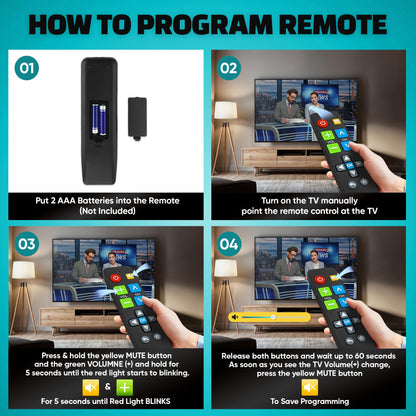 EZclicker Big Button Universal TV Remote (Black) Simple Easy to Use, Great for Seniors, Works with Major TV Brands (2xAAA Batteries Not Included)