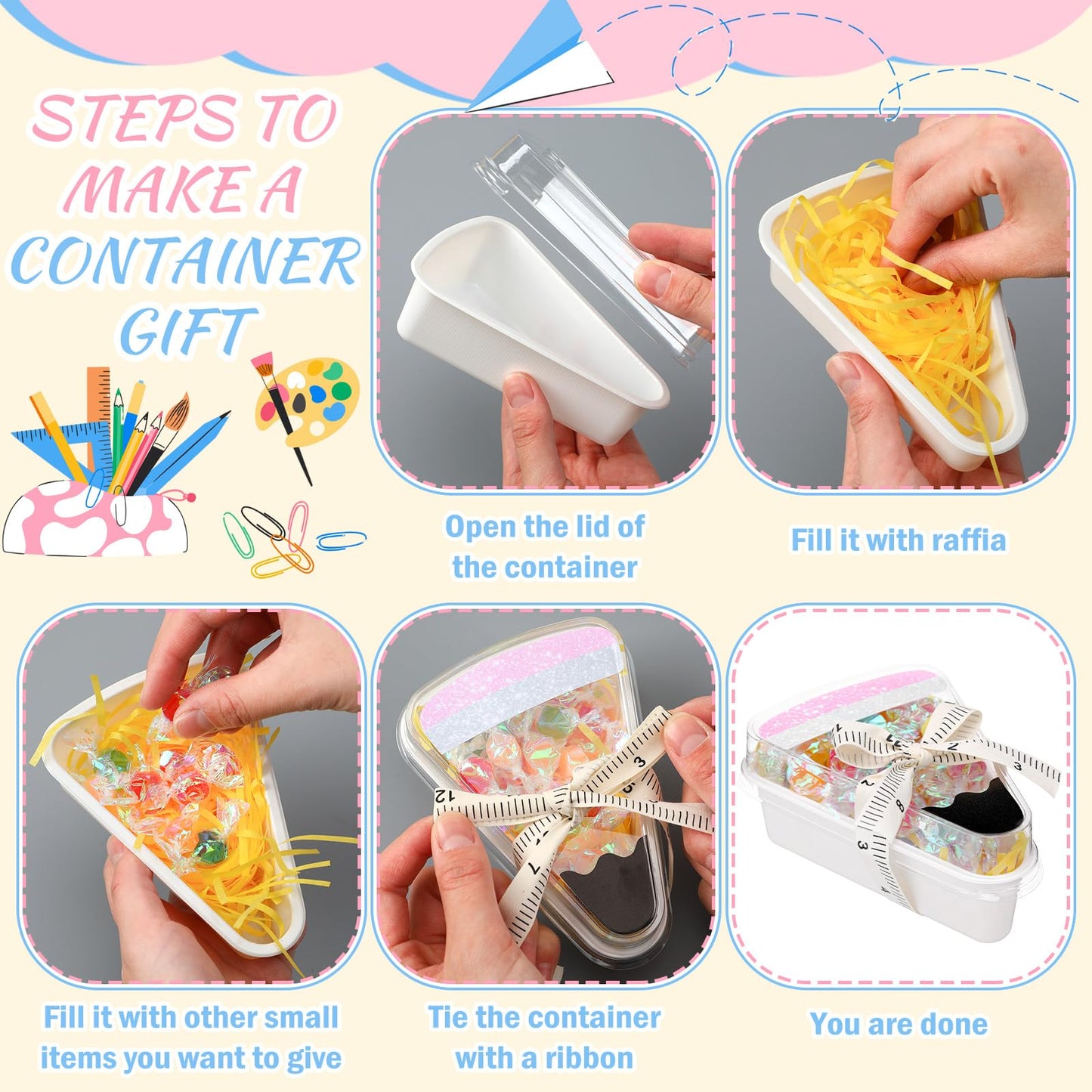 Ferrochef 36 Sets DIY Pencil Gift Box Plastic Pencil Container Teacher Appreciation Gifts for Students Back to School Treat Boxes for Teachers Thank You Gifts for Classroom School Party Favors