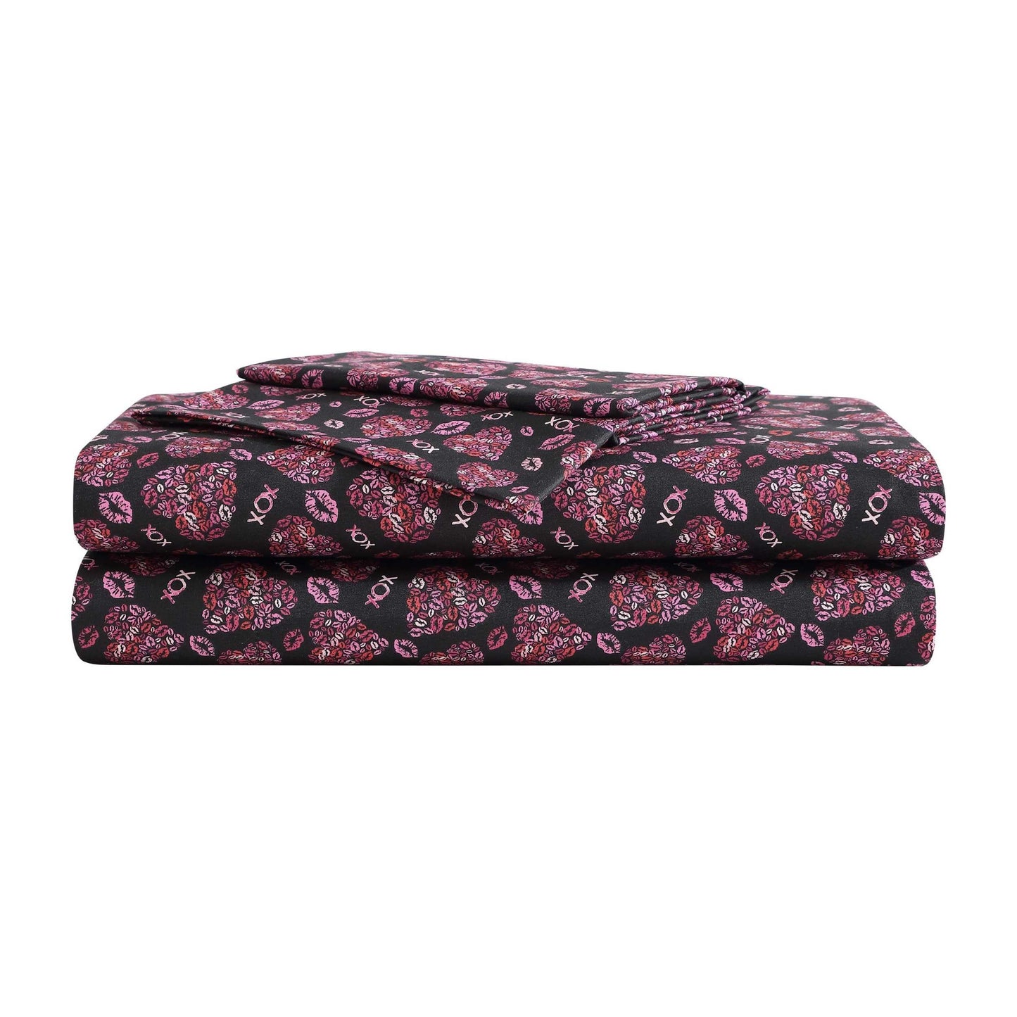 Betsey Johnson - Queen Size Sheet Set, Ultra-Soft Bedding with Smooth & Breathable Feel, Deep Pockets, Bed Sheets with Matching Fitted Sheet & Pillowcases (Lipstick Betsey Pink)