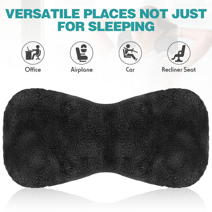 1 Pc Neck Pillow for Recliner Headrest Pillow Bone Shaped Chair Plush with Adjustable Strap Neck Support and Pain Relief Curve Head Cushion for Car Travel Airplane (Grey)