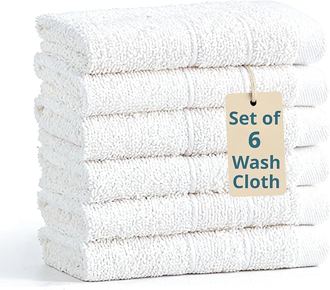 Casa Platino White Washcloths 6 Pack