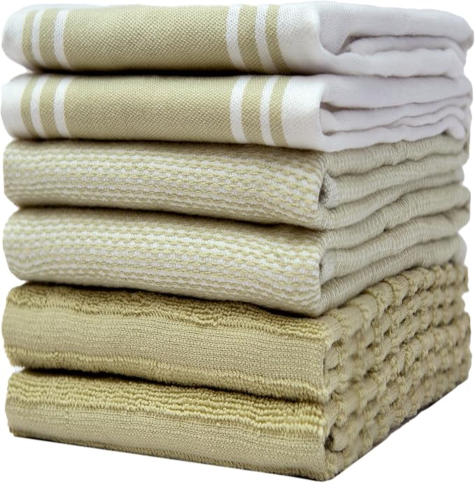 Premium Kitchen Towels | Large Cotton Dish Towels | Flat & Terry Highly