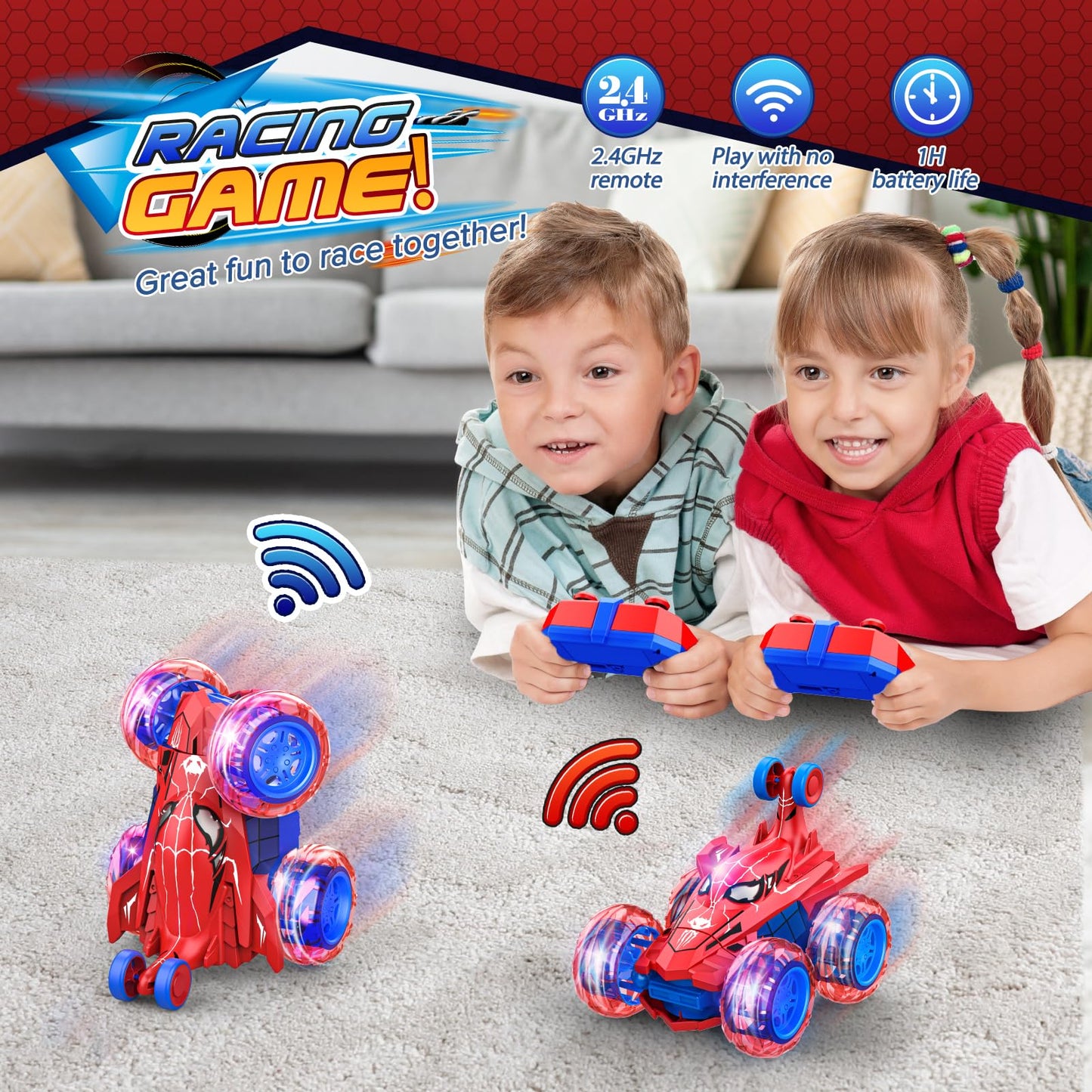 Dreamlandia Remote Control Cars Toys for 3-10 Year Old Boys Girls, Monster Truck Kids Boys Toys age 3-12 Outdoor Garden Games Rc Car 3-10 Year Old Boy Girls Gifts Birthday Presents