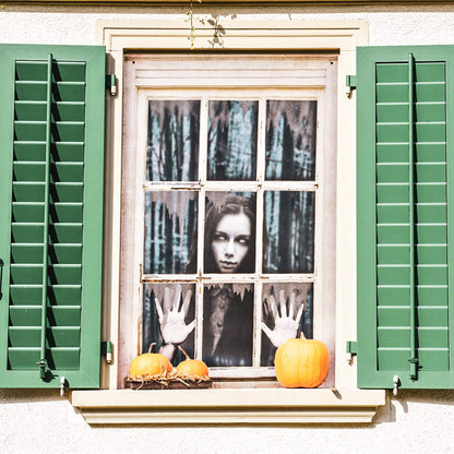 FUN LITTLE TOYS Halloween Female Ghost Screen, Window Door Cover, Party Decors