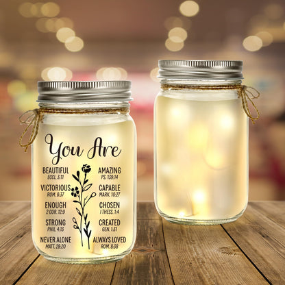 Kenon Mason Jar Night Light Gift for Friend, Birthday Day Gifts for Women, Home Decoration Lights, Personalized Night Light Birthday Mothers Day Christmas Gifts for Her Mom Grandma Sister