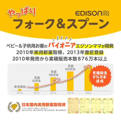 Edison Mama Noodle Falling Prevention Fork and Spoon Pumpkin & Carrot