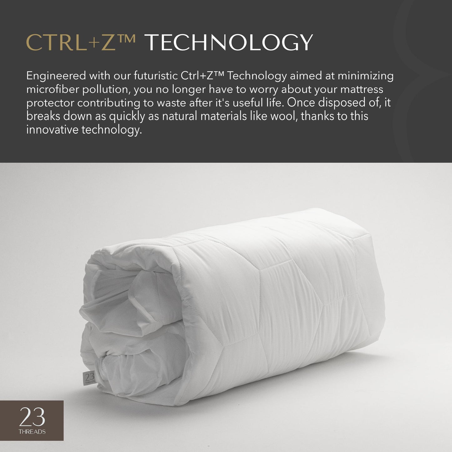 23 Threads Z161 Series Padded, Plush, Quilted, Soft, Luxurious, Waterproof Noiseless Mattress-Protector Cover, Fitted, with Ctrl+Z Technology, Mattress Not Included, 13 Inch Deep, Queen
