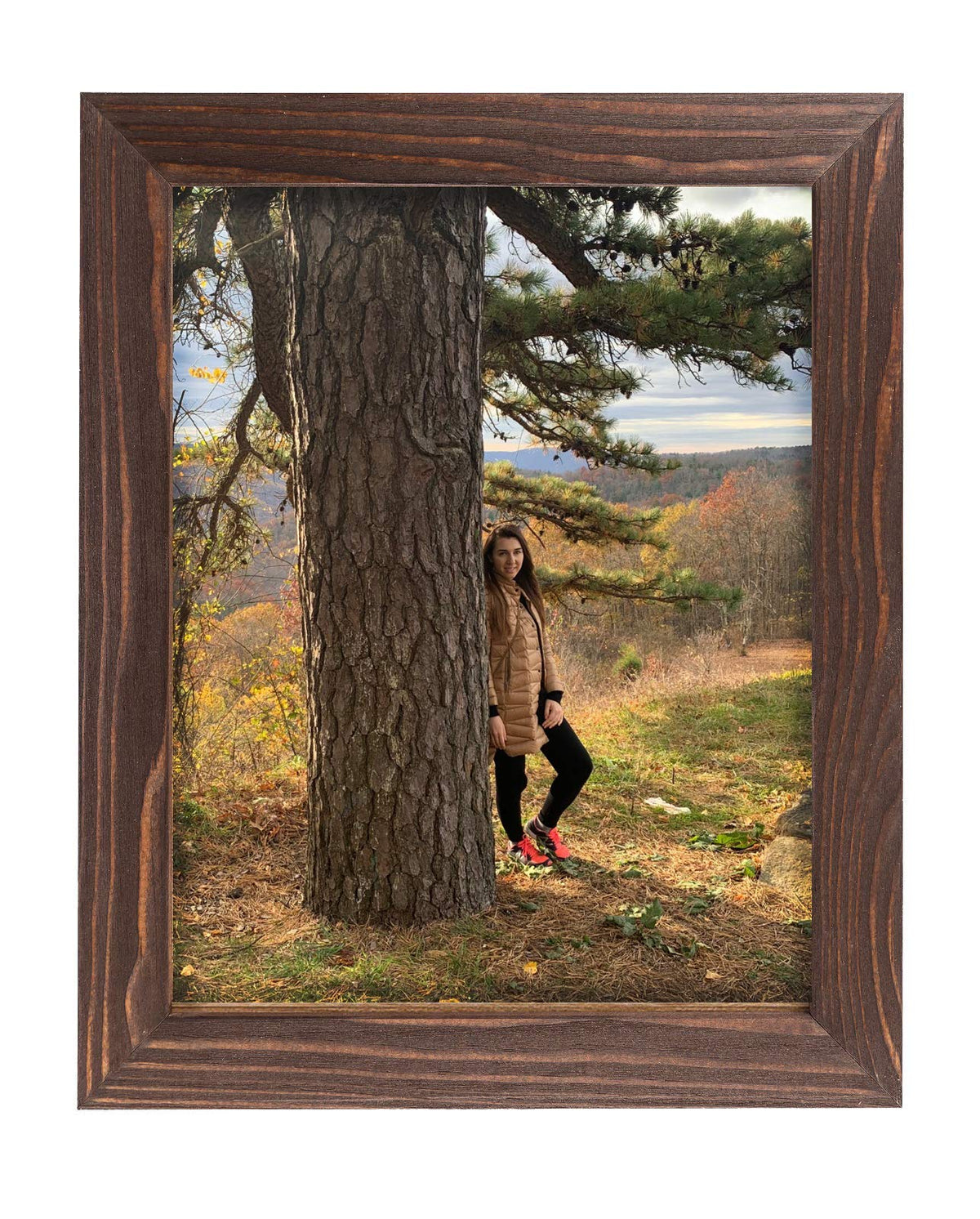 Rustic Wooden Poster Picture Frame 12x18 - Natural Solid Eco Distressed Wood for Wall Mounting Photo Frame - Brown Wenge