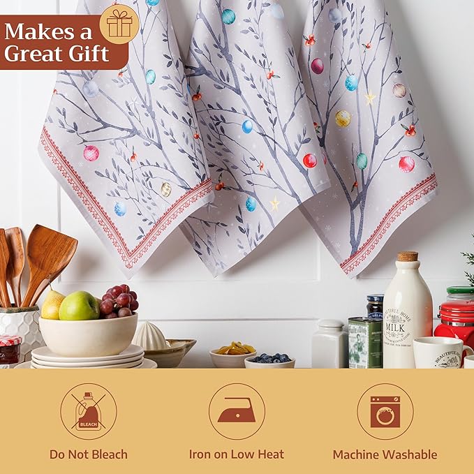 Maison d' Hermine Kitchen Towels Set of 3 100% Cotton 20" x 27.5" Reusable