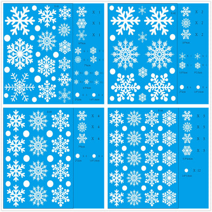 Q-BABY 200 PCS Christmas Decorations Window Clings Static Snowflakes Stickers for Christmas Window Decoration Ornaments