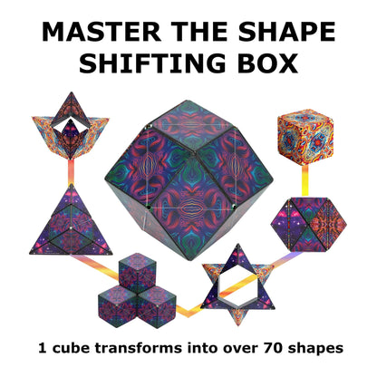 Shashibo Shape Shifting Box - Award-Winning, Patented Sensory Cube w/ 36 Rare Earth Magnets - Extraordinary 3D Magic Cube Cube Magnet Sensory Toy Transforms Into Over 70 Shapes (Spaced Out)