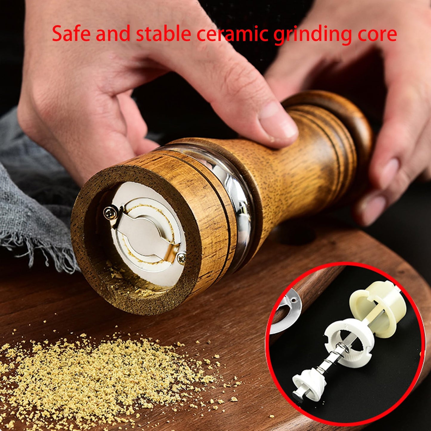 Wooden Salt and Pepper Shakers,Wood Salt and Pepper Grinder Set