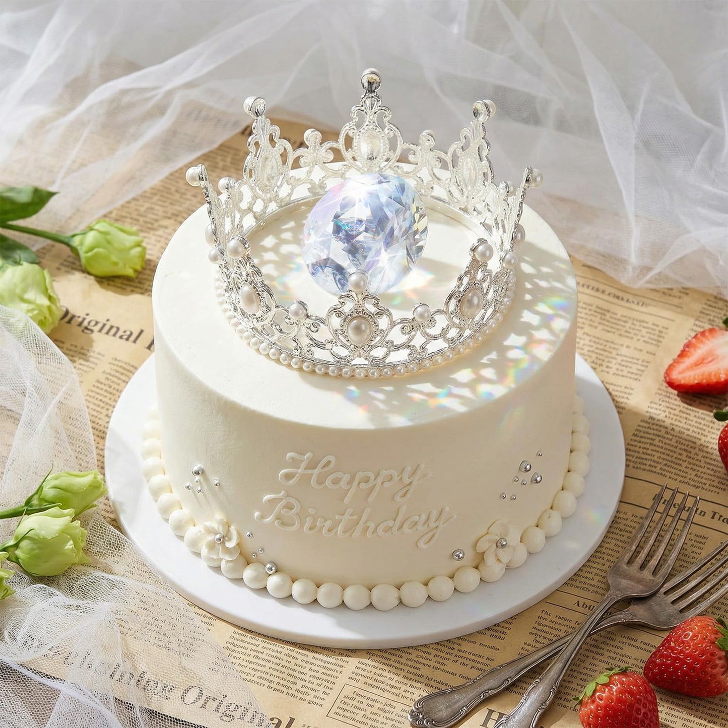 4 Pcs 60mm(2.36 in) Large Crystal Diamond Paperweight with Stand Jewels Wedding Decorations Centerpieces Home Decor, 60mm, Clear