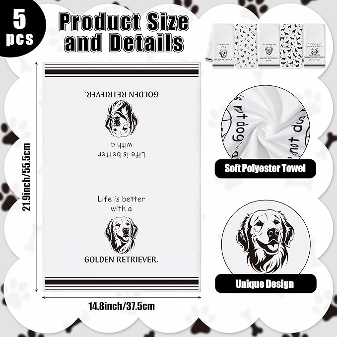 Golden Retriever Kitchen Dish Towel