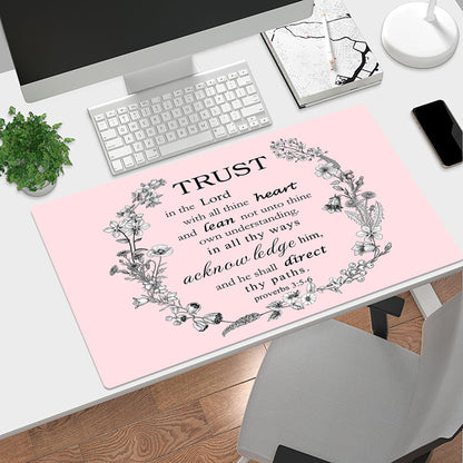 EOBTAIN Pink Large Mouse Pad Bible Verse Keyboard Mat 31.5x15.7 Inch Scripture XXL Extended Desk Mat Smooth Non-Slip Rubber Mousepad Relaxing Spiritual Desk Accessories for Office Home