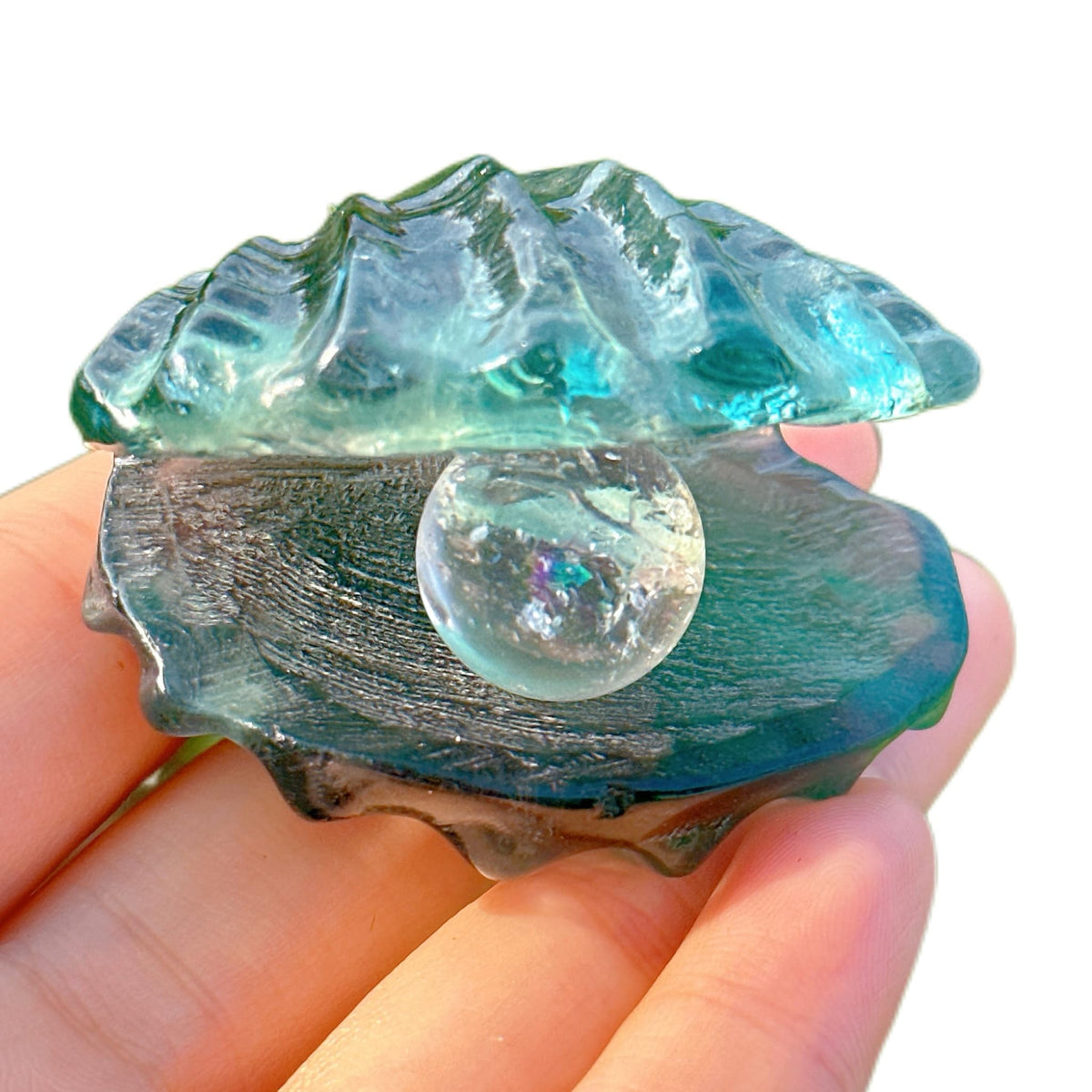 Natural Crystals Shell,Mineral Specimen,Fluorite Shell,Home Decoration,Crystal Carving,Reiki Healing,Crystal Gifts (Fluorite Shell + Clear Quartz Ball)