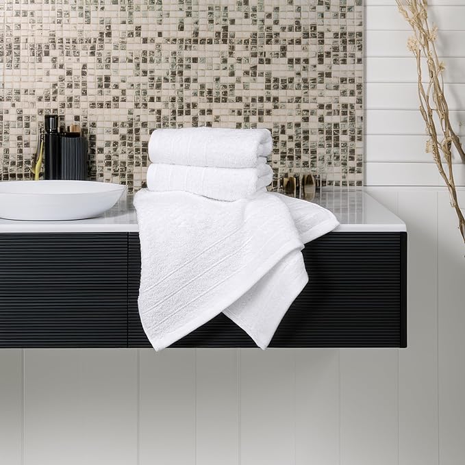 Tens Towels Pack of 6 Hand Towels, 100% Cotton, Lighter Weight, Quick to Dry