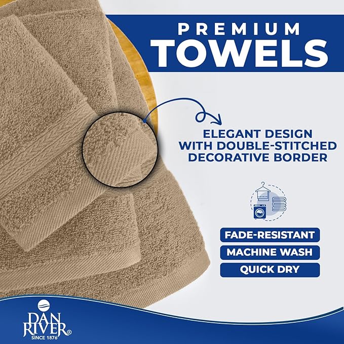 DAN RIVER 8 PC Luxury Bath Towels
