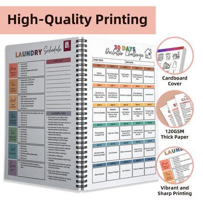 ADHD Cleaning Planner for Adults - Reusable ADHD Organizer with Magnetic Checklist & Dry Erase Folders - Daily Weekly Household Chore Chart for Home Organization - 120g Thick Paper, 2026 Edition (multicolour)