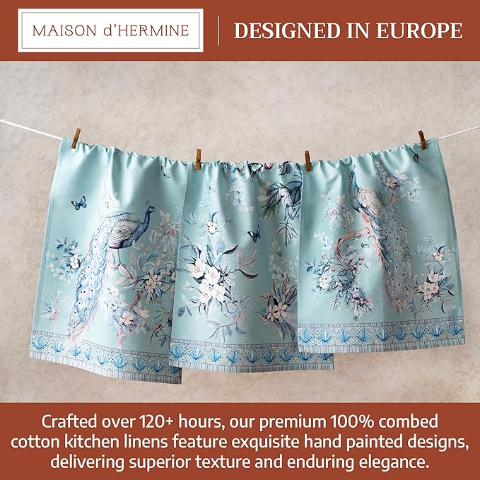 Maison d' Hermine Kitchen Towel 100% Combed Cotton Premium Set of 3