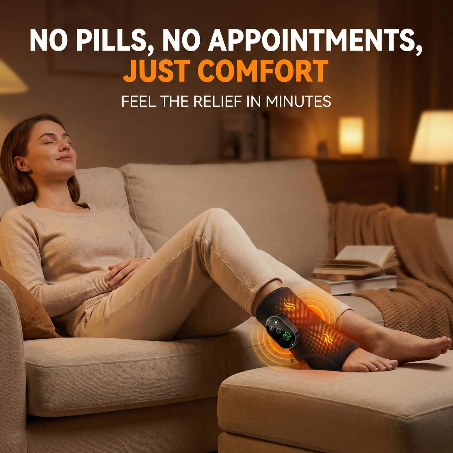 TOSOENPHY Foot Massager for Neuropathy Plantar Fasciitis Pain Relief, Cordless Heated Vibrating Cloud-Soft Ankle Wrap Feet Massage, Portable 2H Run Time, 6 Heats, 3 Modes, Auto-Off Timer,1 Pair