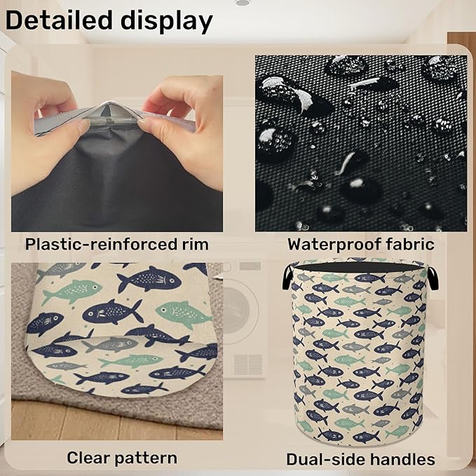 Cute Japanese-Style Fish Foldable Laundry Hamper