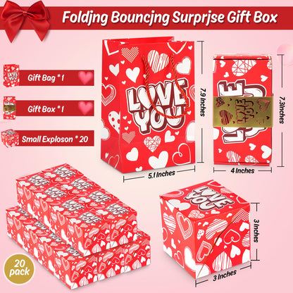 Valentine's Day Surprise Gift Box Explosion for Money,Unique Foleding Gift Box,Surprise for Wife,for Husband,Gift for Birthday,Anniversary,Party
