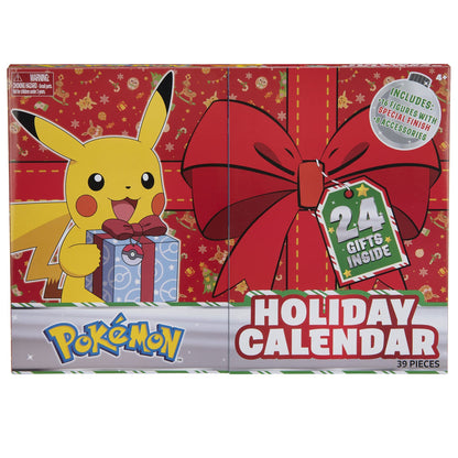 Pokemon 2021 Holiday Advent Calendar for Kids, 24 Gift Pieces - Includes 16 Toy Character Figures & 8 Christmas Accessories - Ages 4+