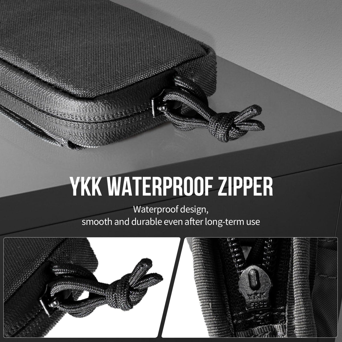 Front Pocket Wallet with Zippers - OneTigris Small Coin Purse Tactical Wallet Nylon Minimalist Wallet for Men Women