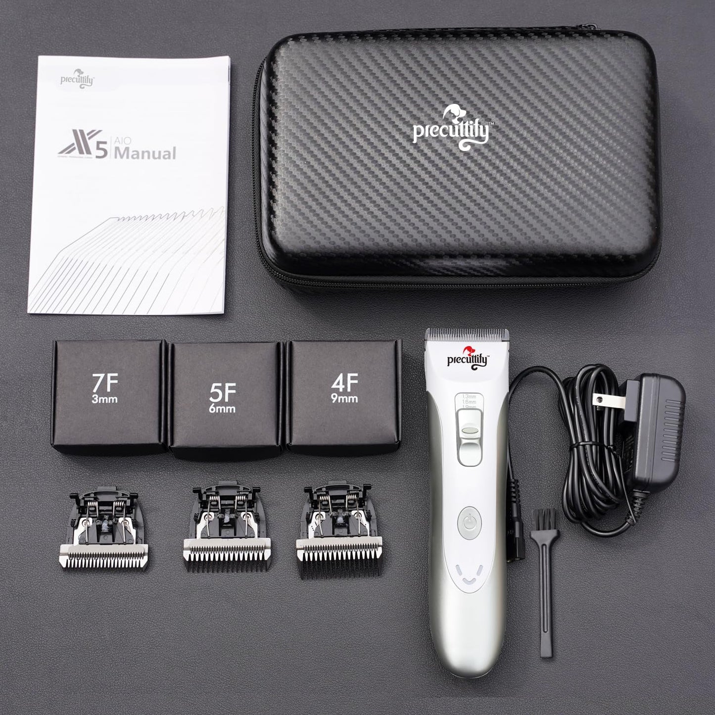 Precuttify Dog Clippers Professional Heavy Duty Dog Grooming Clipper Low Noise High Power Rechargeable Cordless Pet Grooming Tools for Small & Large Dogs Cats Pets