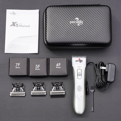 Precuttify Dog Clippers Professional Heavy Duty Dog Grooming Clipper Low Noise High Power Rechargeable Cordless Pet Grooming Tools for Small & Large Dogs Cats Pets