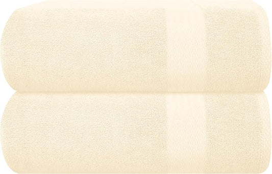 GLAMBURG Premium Cotton Oversized 2 Pack Bath Sheet 35x70-100% Pure Cotton