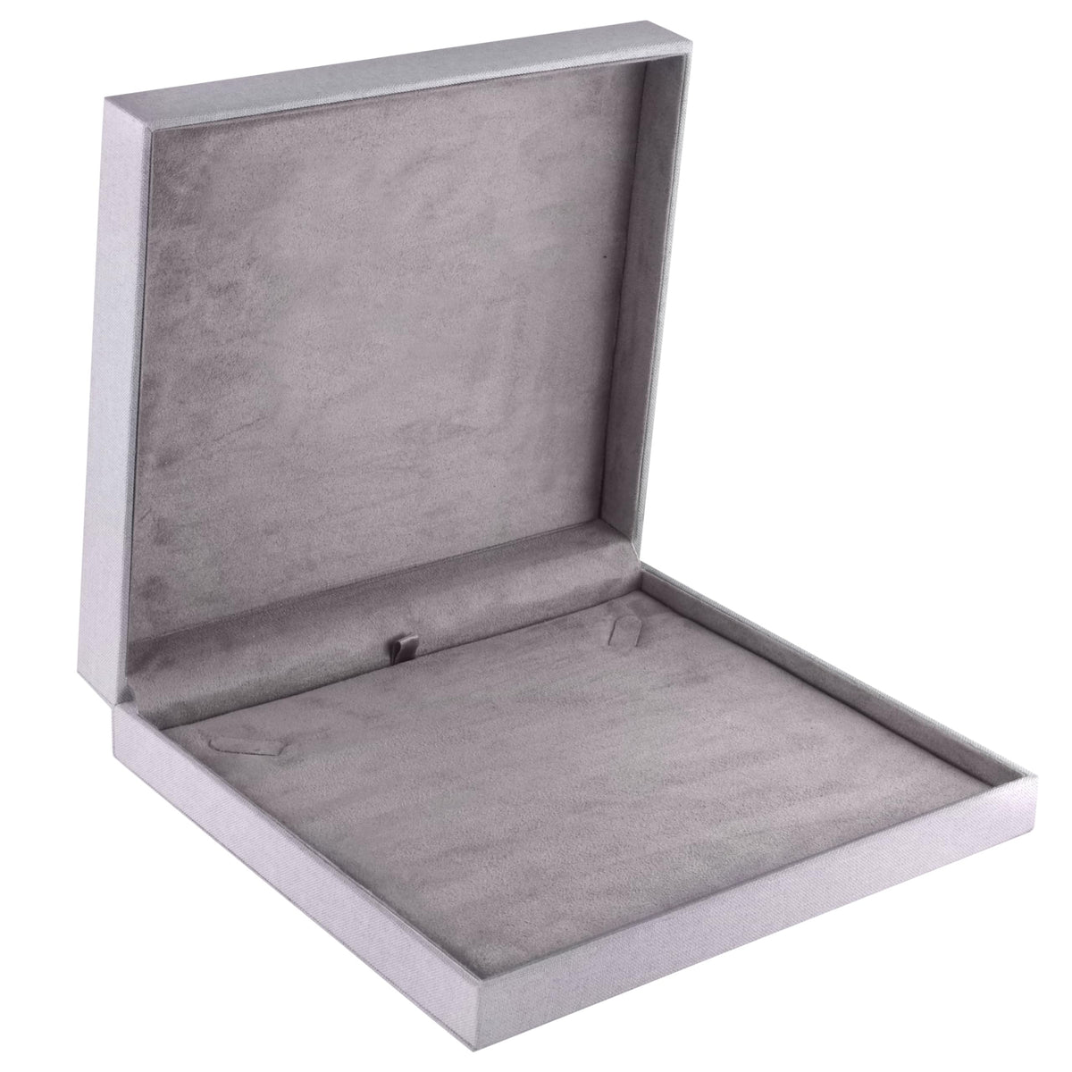 ALLUREPACK Linen Weave Large Necklace Box - Chain & Long Necklace Jewelry Gift Box for Men & Women - Organic Color Necklace Case with Soft Suede Interior and Matching 2-Piece Outer Box
