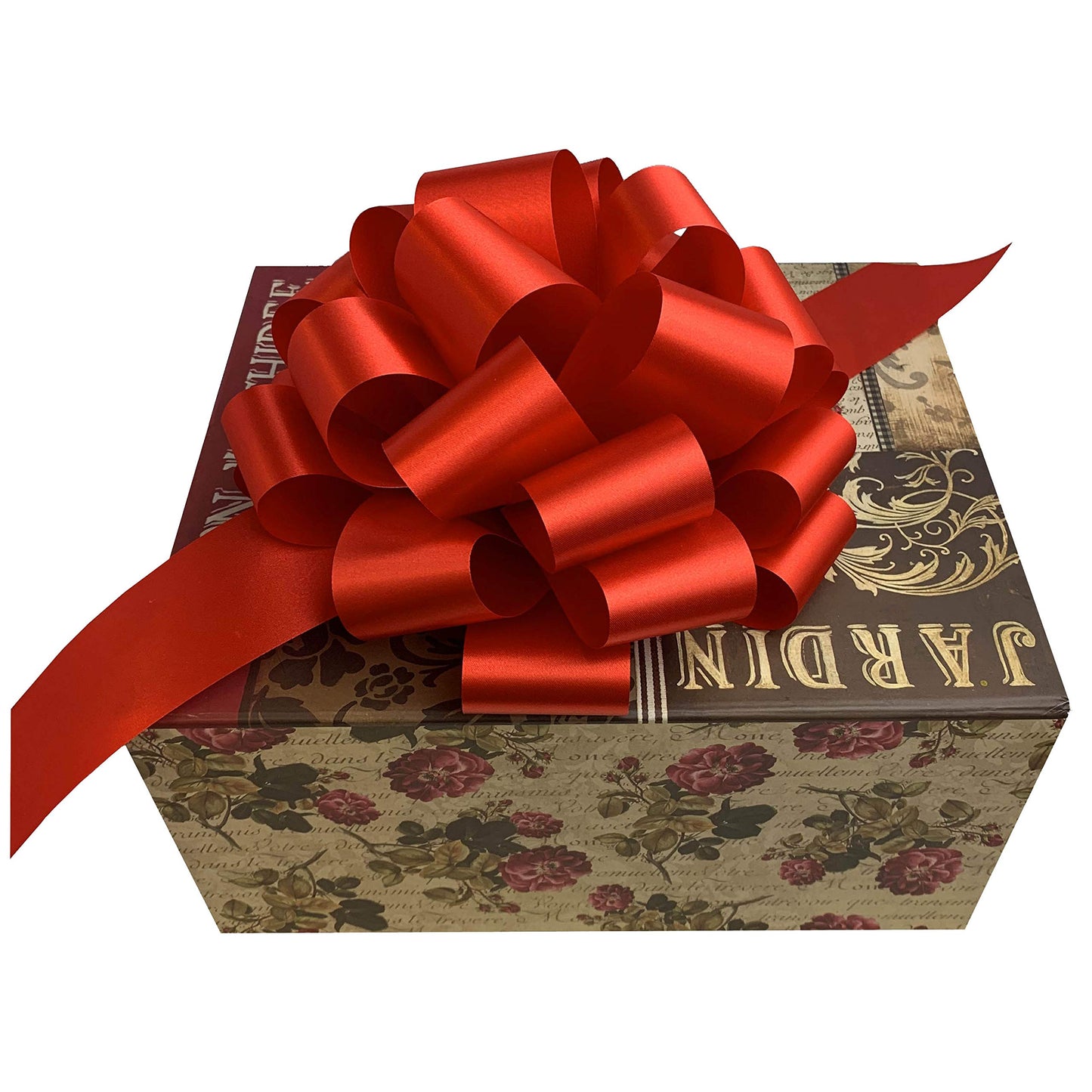 Large Red Ribbon Pull Bows - 9" Wide, Set of 6, Christmas, Wrapping, Wreath, Fundraiser, Decoration, Office, Big Gift Bows, Gift Basket, Valentine's Day, President's Day, Memorial Day. 4th ofJuly
