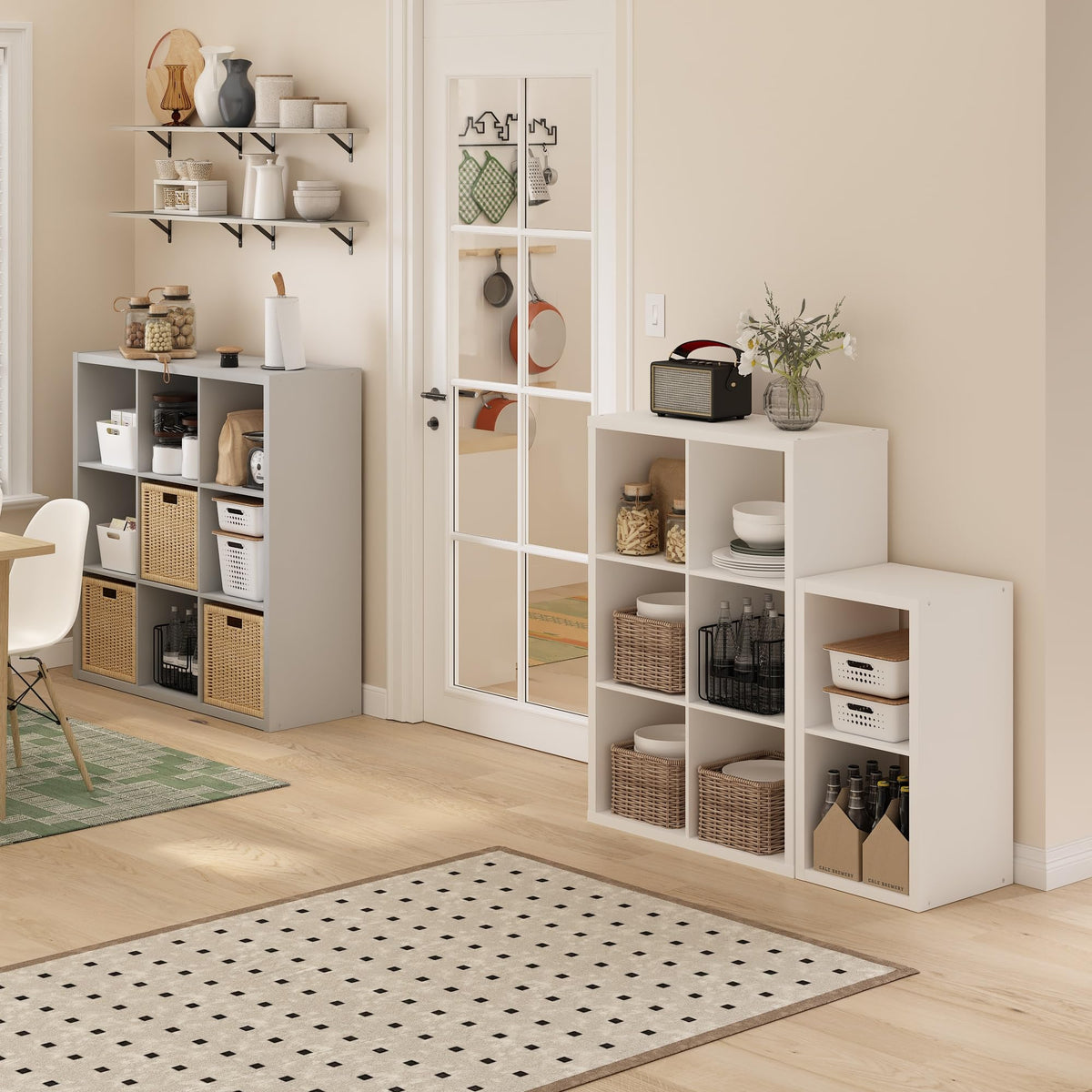 Furinno Cubicle Book Shelf, 6-Cube Bookshelf, Extra Thick Frame Horizontally & Vertically Reversible Bookcase with Open Back, 14.6" x 44" x 30", for Living Room, Bedroom, Home Office, White