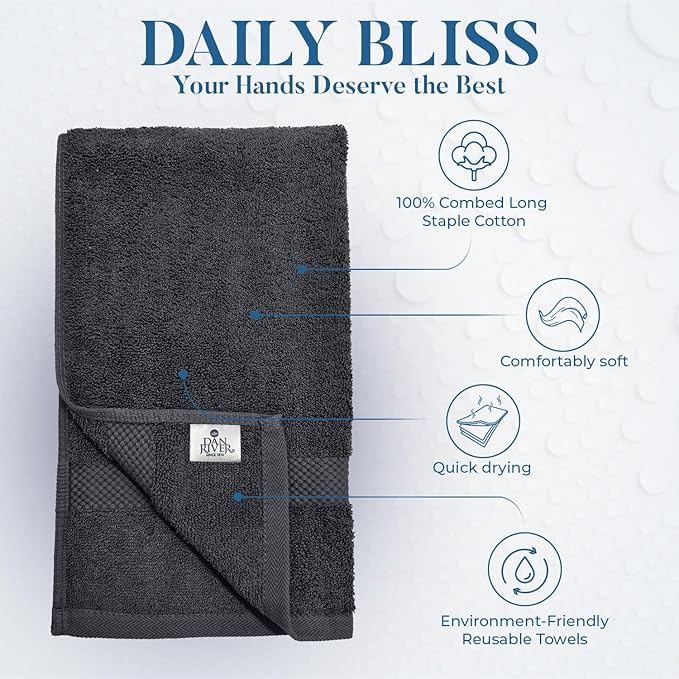 DAN RIVER 6-Pack Premium Hand Towels