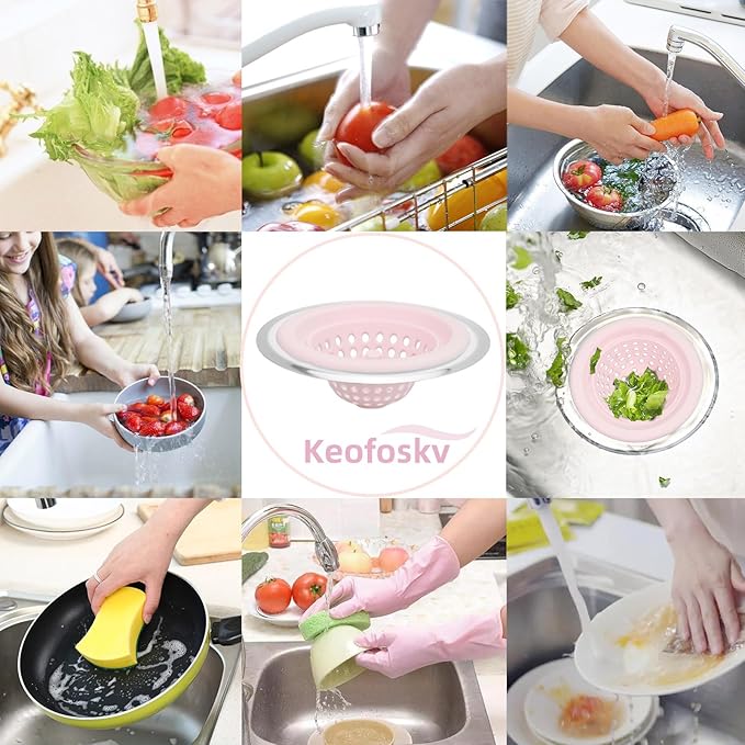 2 PCS Kitchen Stainless Silicone Sink Strainer, 4.5 inch Diameter…